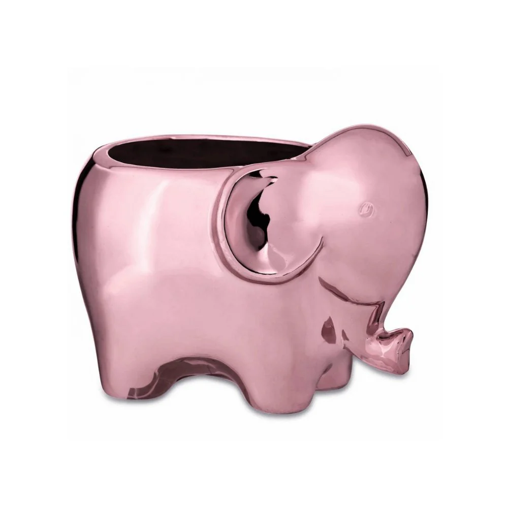 Cachepot Elefante Rose Gold Cerâmica - 7 cm