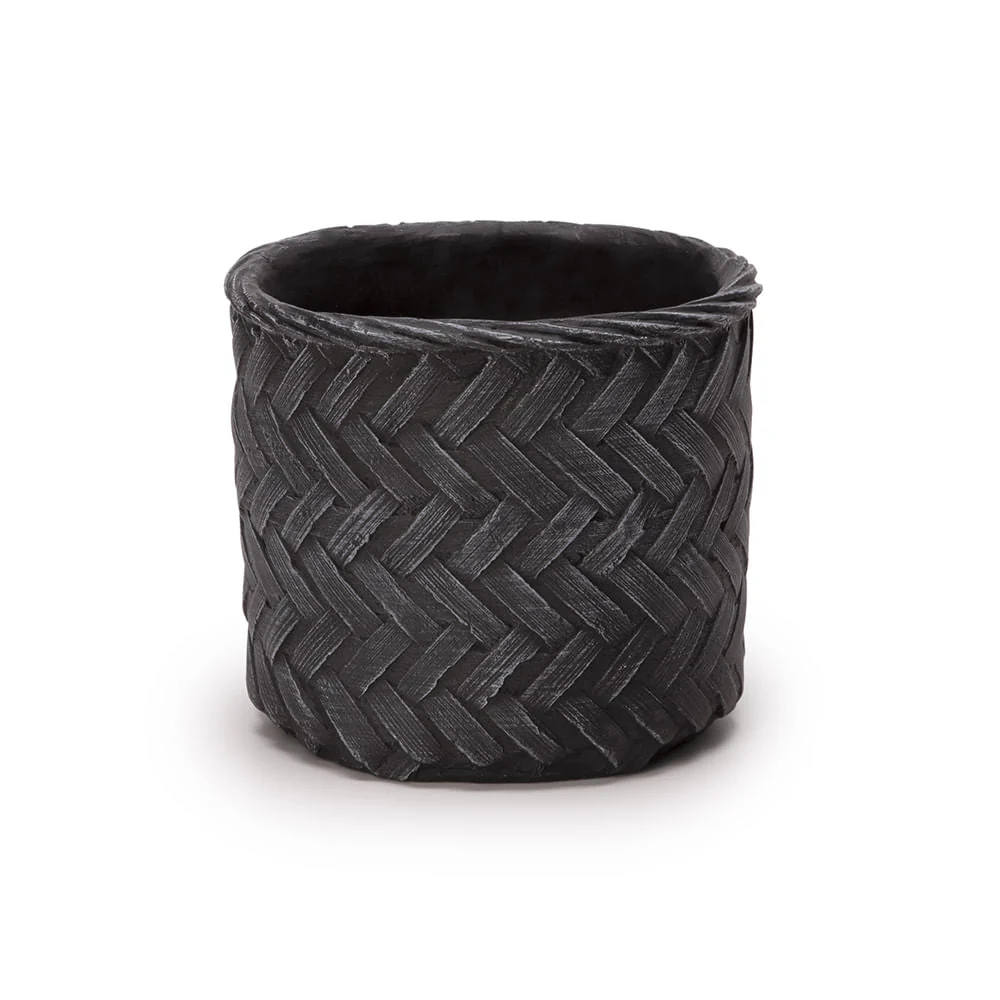 Cachepot em Cimento Preto 13cm