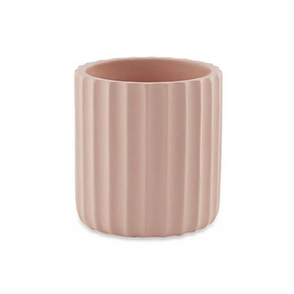Vaso Cachepot Formas Geométricas Cimento Rosa Blush - 10 cm