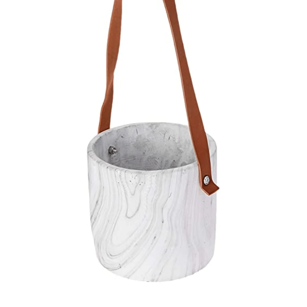 Vaso Cachepot Marmorizado Pendente em Cimento Médio - 12 cm - Image 2