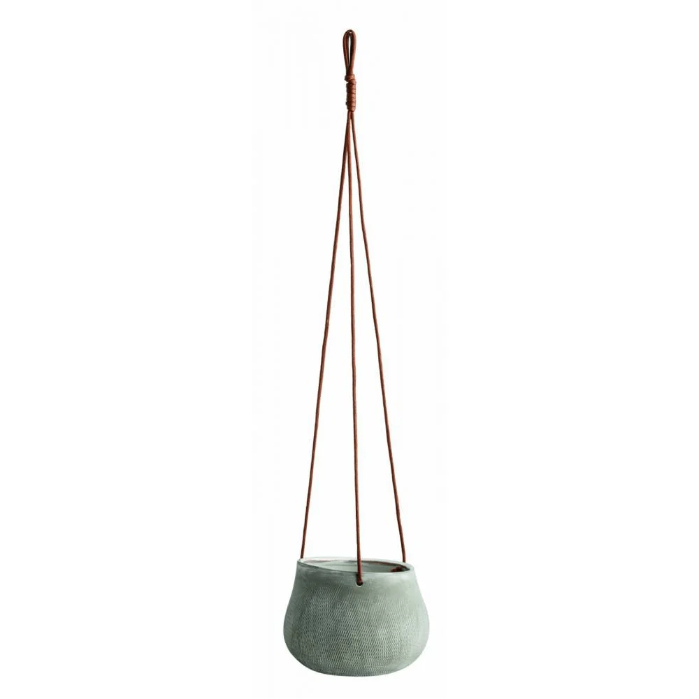 Vaso Cachepot Pendente Off White Em Ceramica (P)