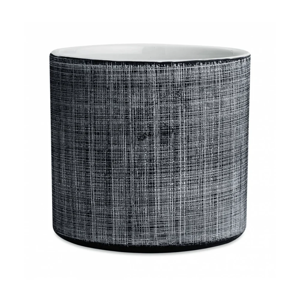 Vaso Cachepot Preto Em Cerâmica