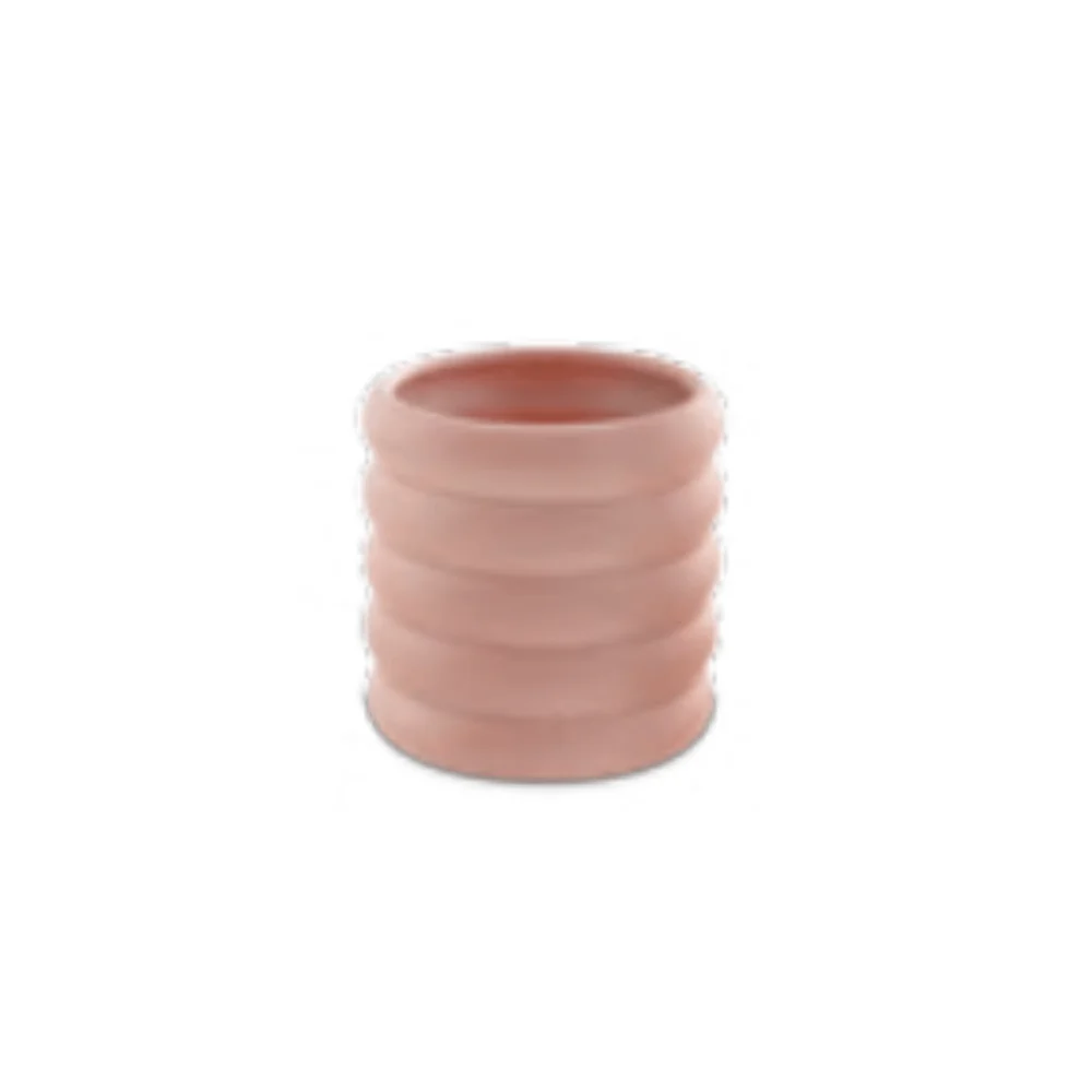Vaso Cachepot Rosa Blush Textura Ondulada - 10 cm