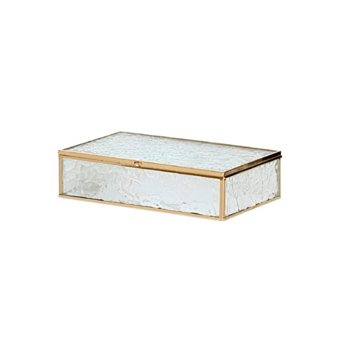 Caixa de Vidro e Metal Dourado 25cm G - Image 7