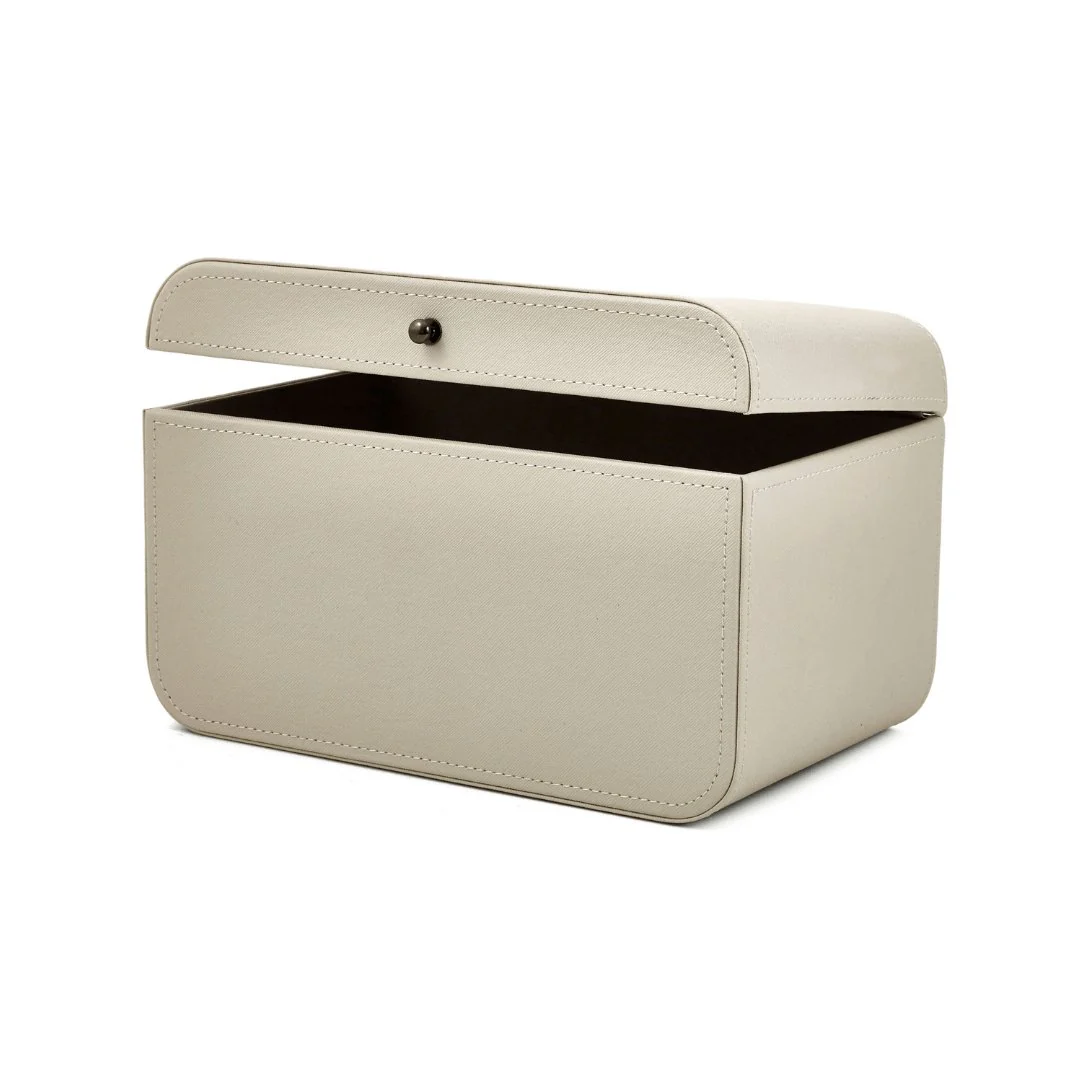 Caixa Decorativa em MDF e PU Off White 28cm - Image 3