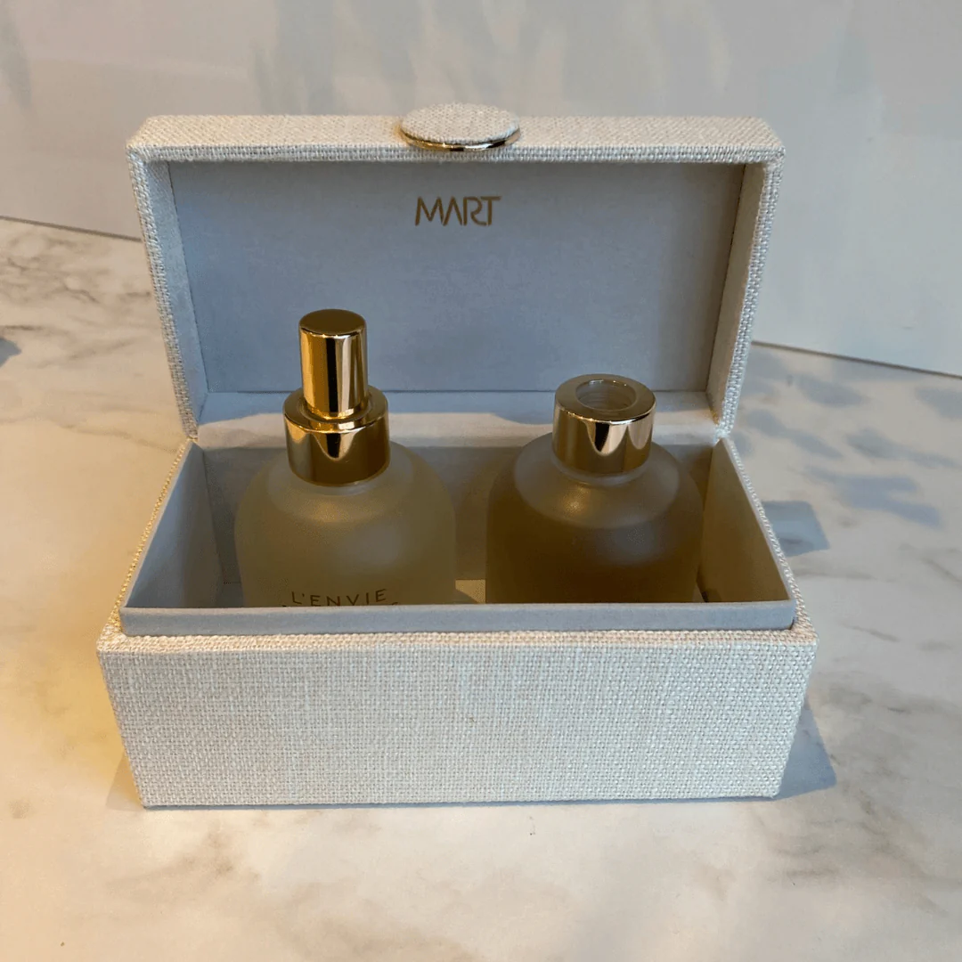 Caixa Decorativa em MDF e Linho off White 20,5cm - Image 6