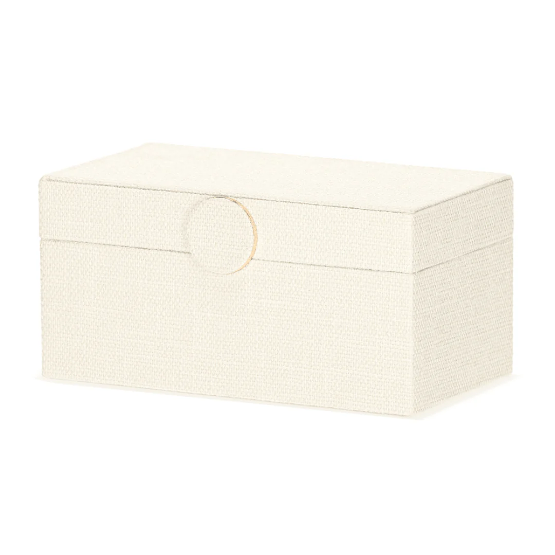 Caixa Decorativa em MDF e Linho off White 20,5cm - Image 7