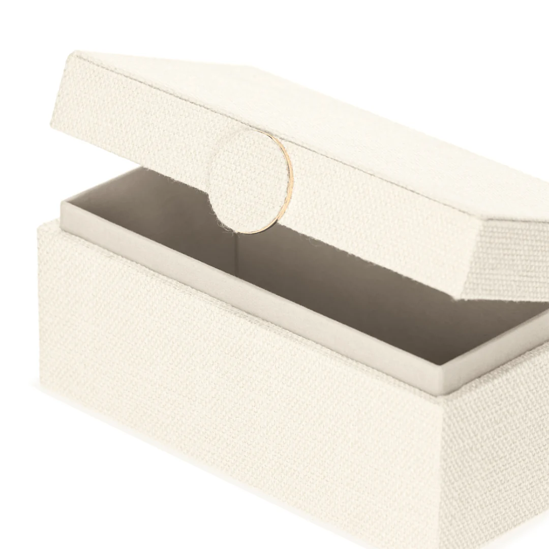 Caixa Decorativa em MDF e Linho off White 20,5cm - Image 9