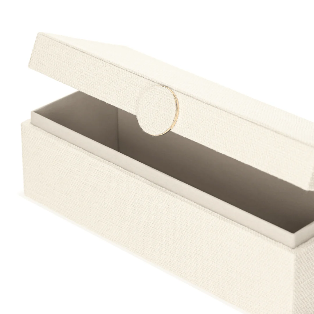 Caixa Decorativa em MDF e Linho off White 29cm G - Image 10