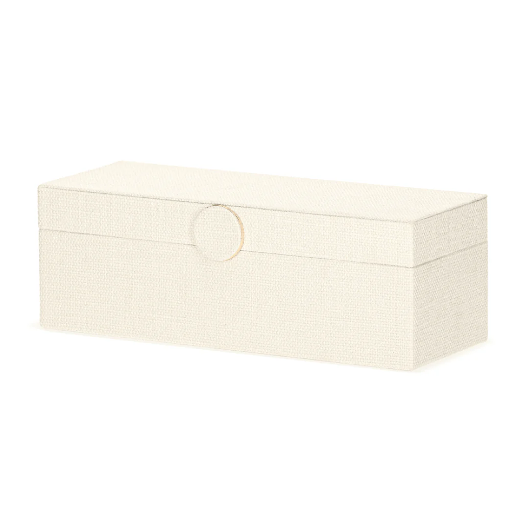 Caixa Decorativa em MDF e Linho off White 29cm G - Image 7