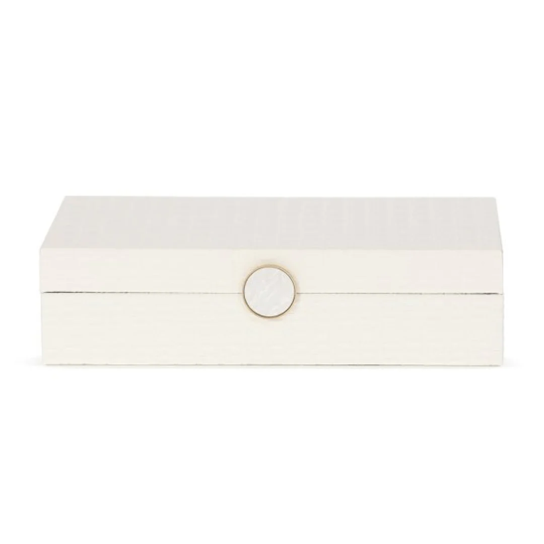 Caixa Decorativa em MDF e PU Branca 32,5cm G - Image 2