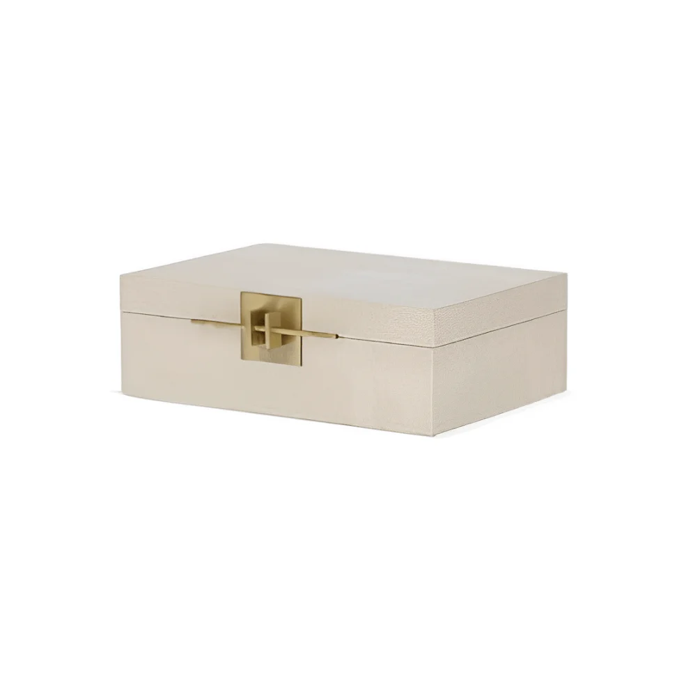 Caixa Decorativa em MDF e PU Cinza 32,5cm G - Image 7