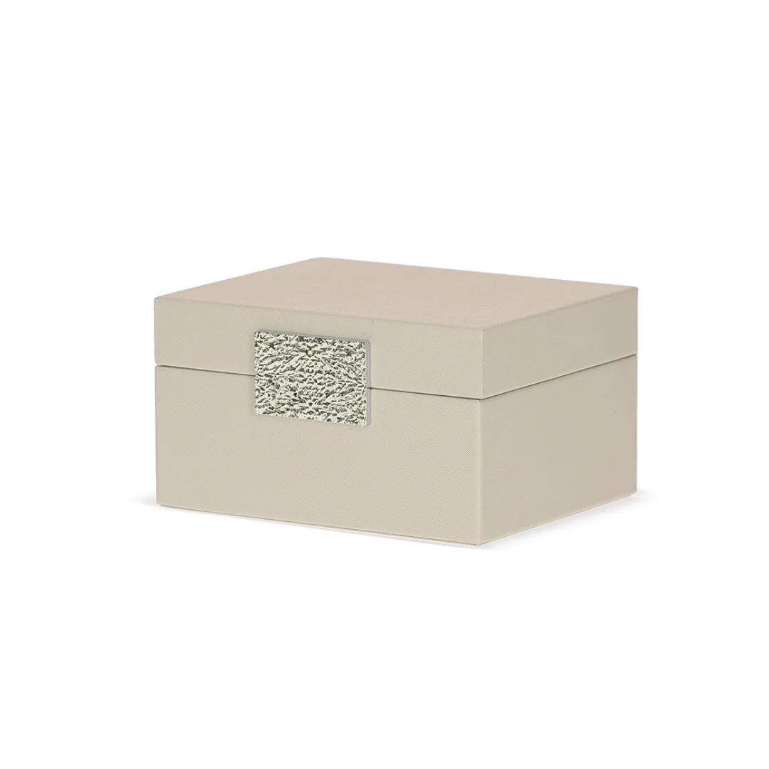 Caixa Decorativa em MDF e PU Bege 20,6cm P - Image 5