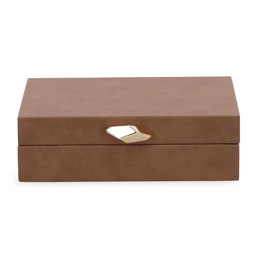 Caixa Decorativa em MDF e PU Marrom 24cm G - Image 6