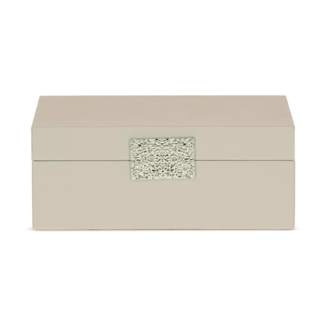 Caixa Decorativa em MDF e PU Bege 28,5cm G - Image 8