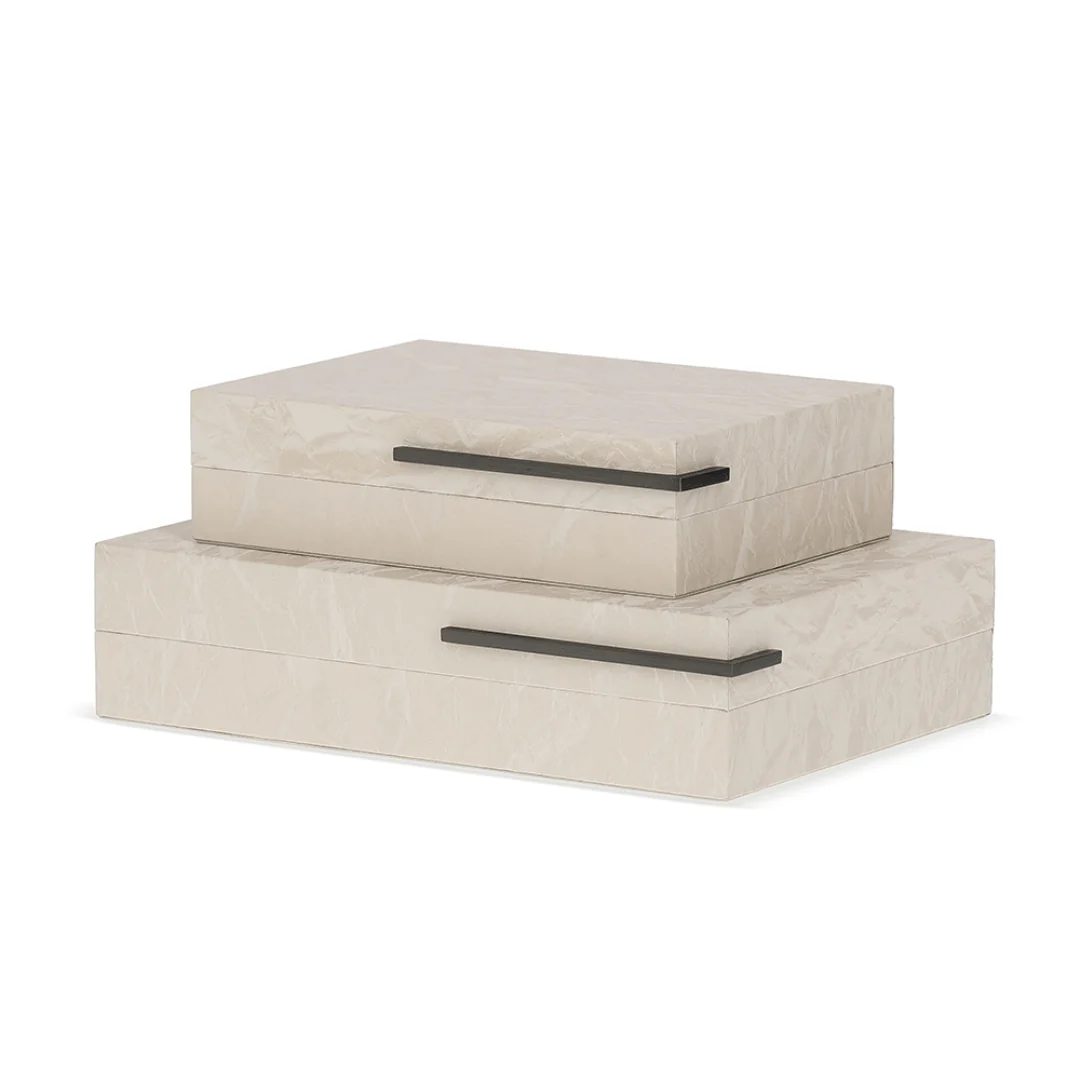 Caixa em MDF Revestido em PU Cinza 24cm P - Image 3
