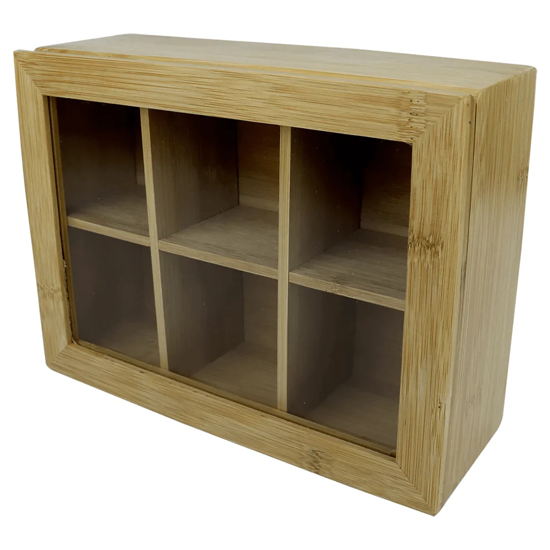 Caixa Porta Chá de Bambu com 6 Divisórias 22cm - Image 4