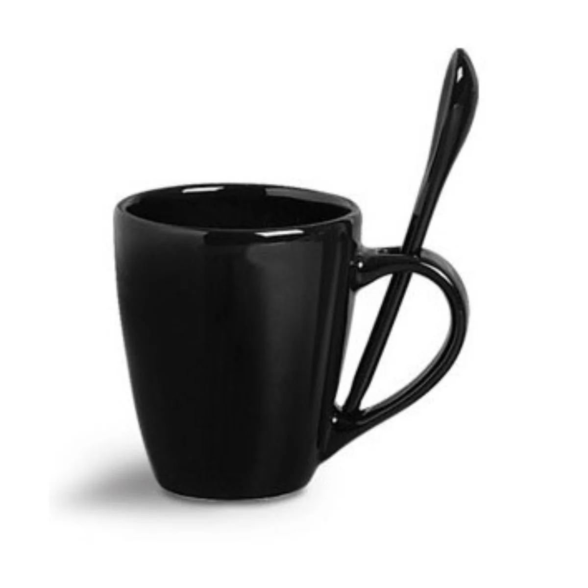 Caneca com Colher Preta