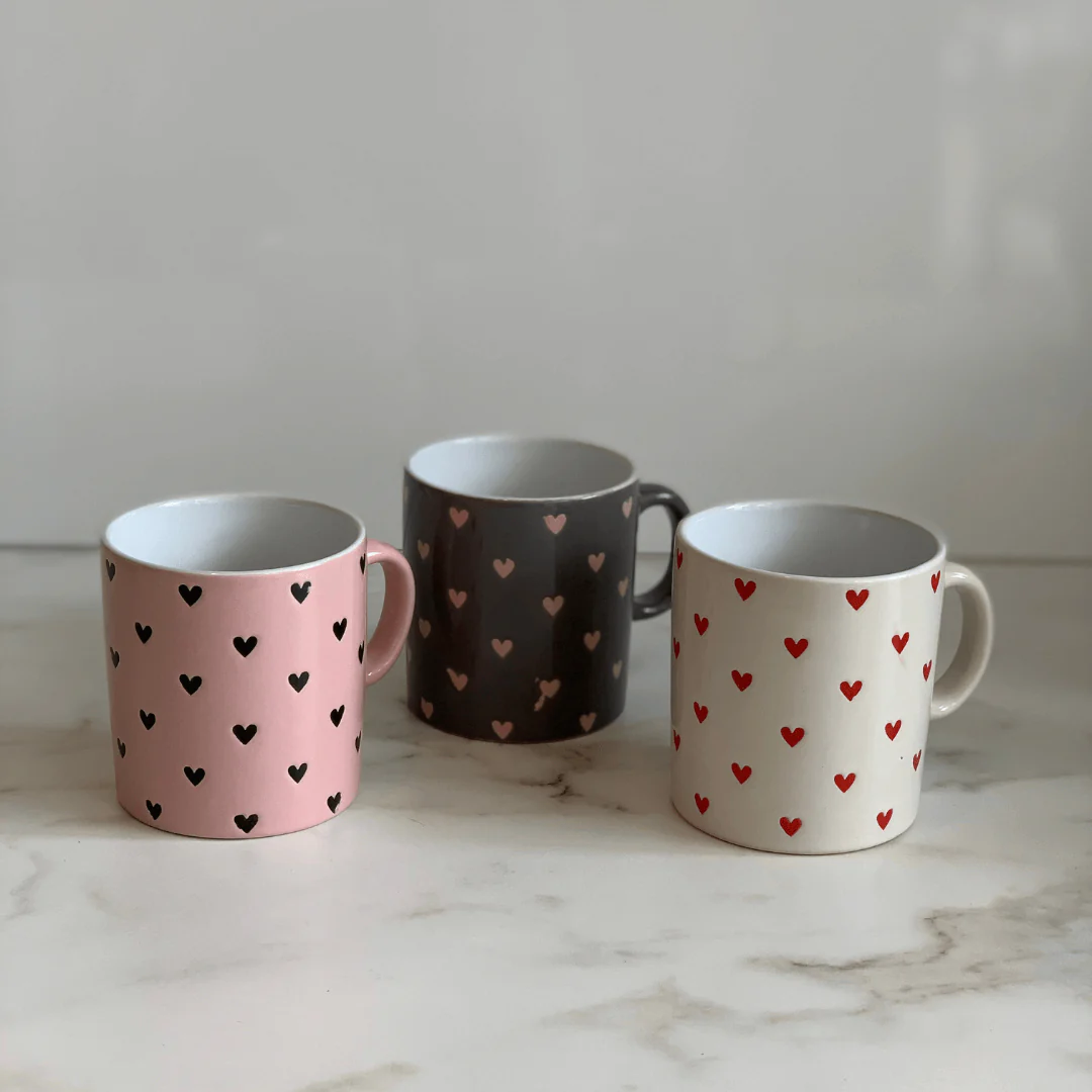 Caneca de Cerâmica Coração Cinza 240ml - Image 3