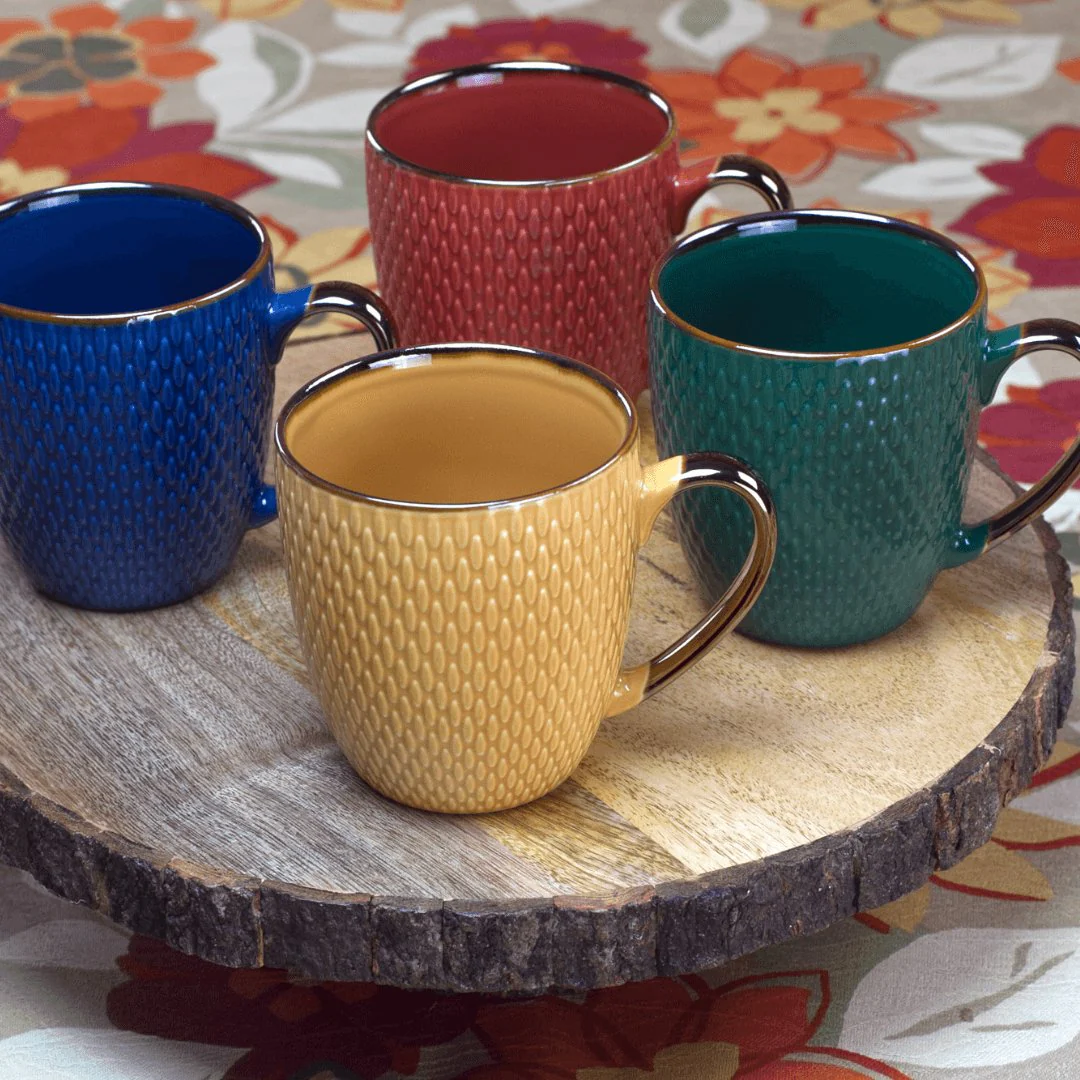 Caneca Porcelana Amarelo Drops com Detalhe Metalizado - 400ml - Image 6
