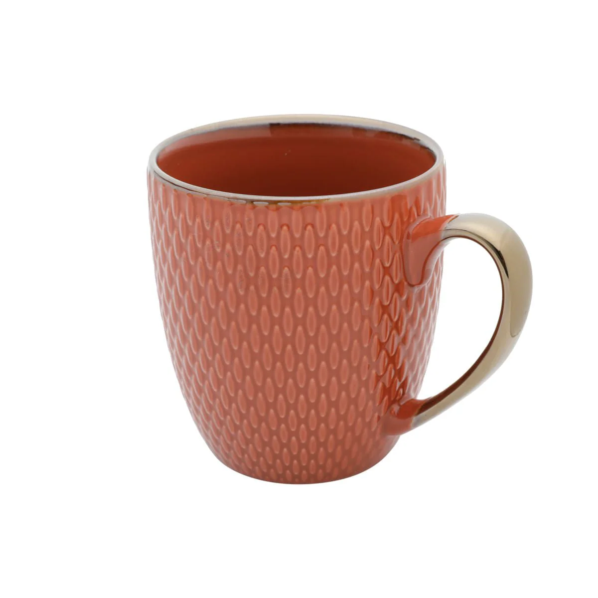 Caneca Porcelana Laranja Drops com Detalhe Metalizado - 400ml - Image 4