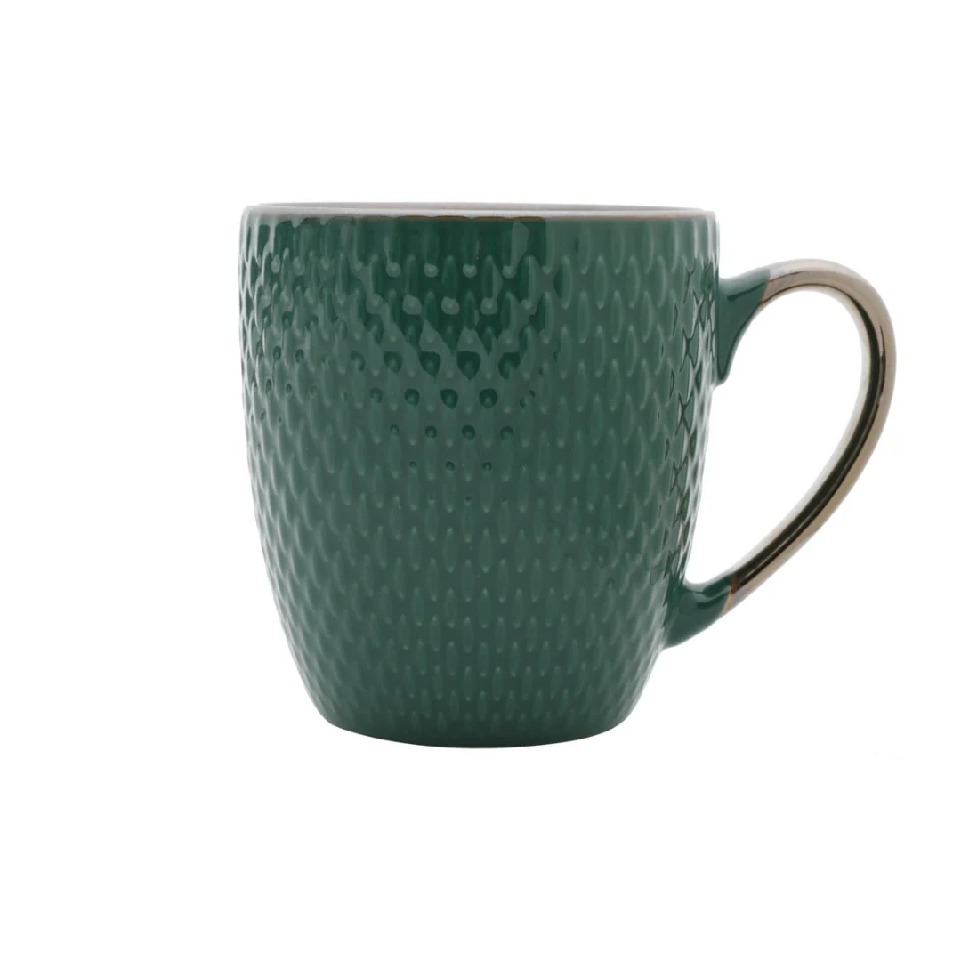 Caneca Porcelana Verde Drops com Detalhe Metalizado - 400ml - Image 5