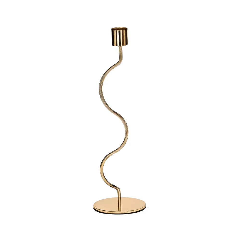 Castiçal em Metal Dourado 28,5cm G - Image 5