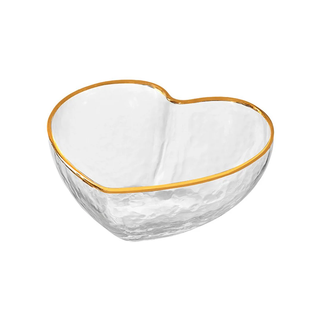 Centro de Mesa Bowl Coração com Borda Dourada 12cm - Image 2