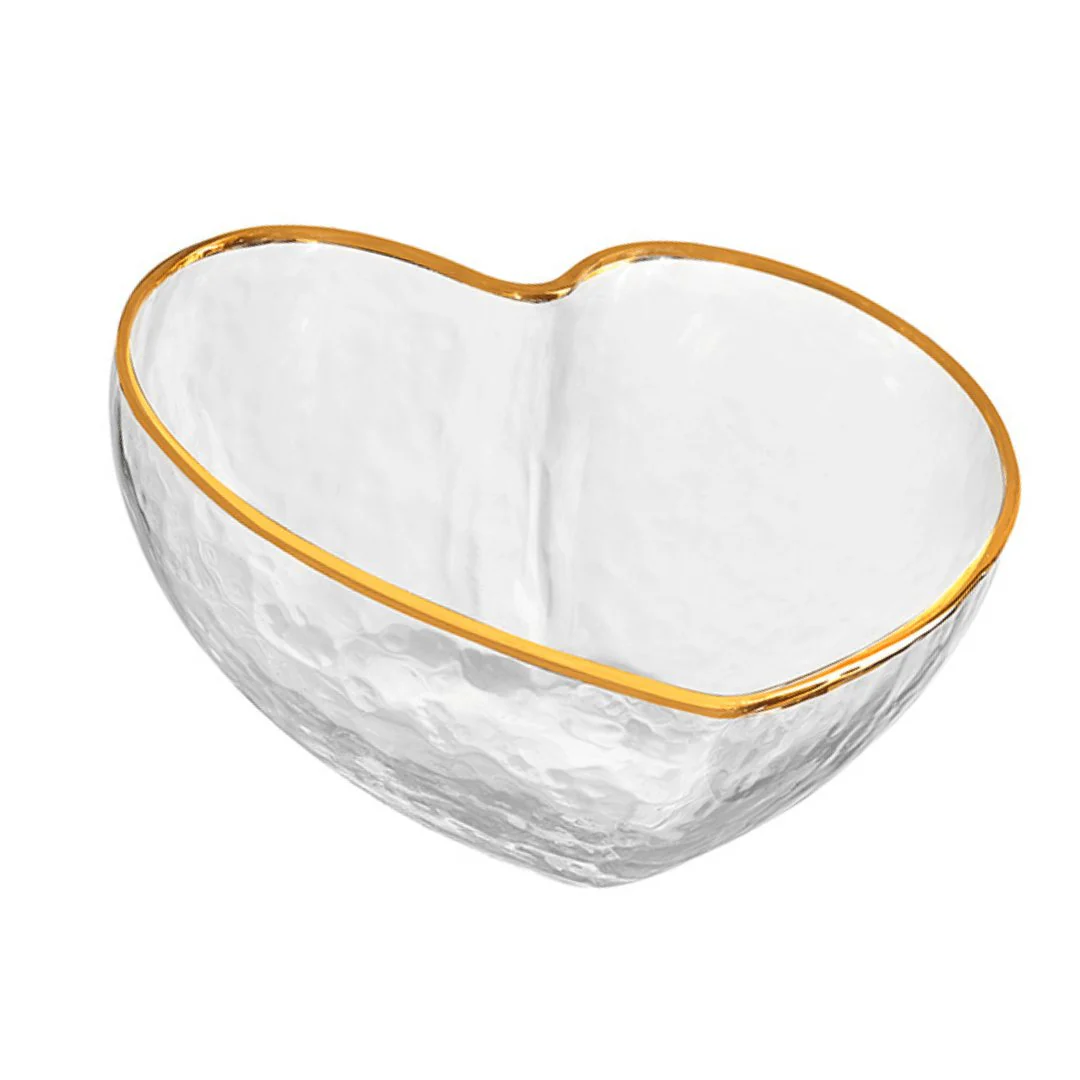 Centro de Mesa Bowl Coração com Borda Dourada 12cm - Image 3