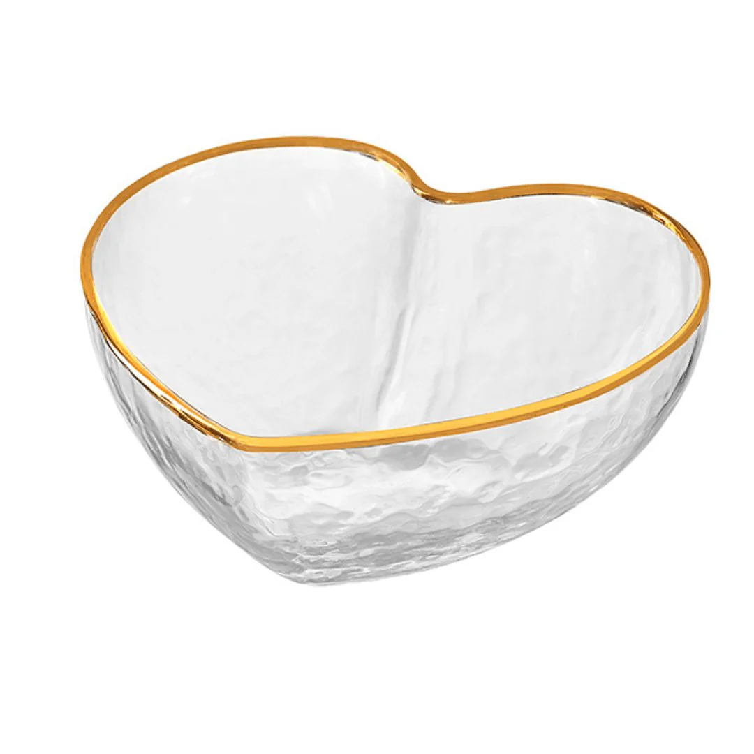 Centro de Mesa Bowl Coração com Borda Dourada 15cm - Image 2