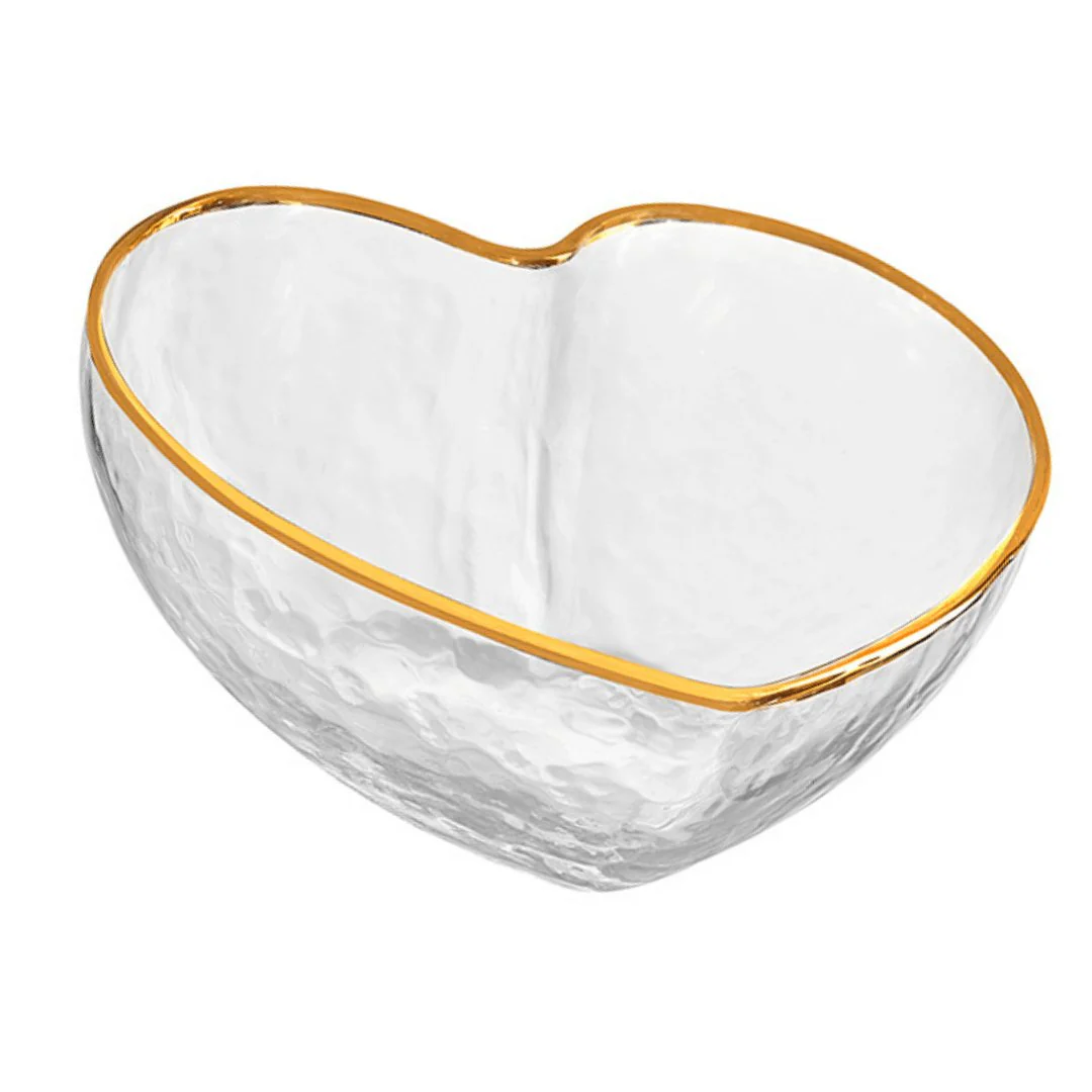 Centro de Mesa Bowl Coração com Borda Dourada 15cm - Image 3