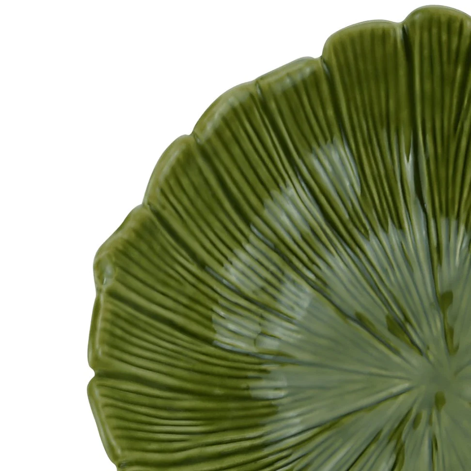 Centro de Mesa Bowl Saladeira Cerâmica Banana Leaf Verde 15cm - Image 3