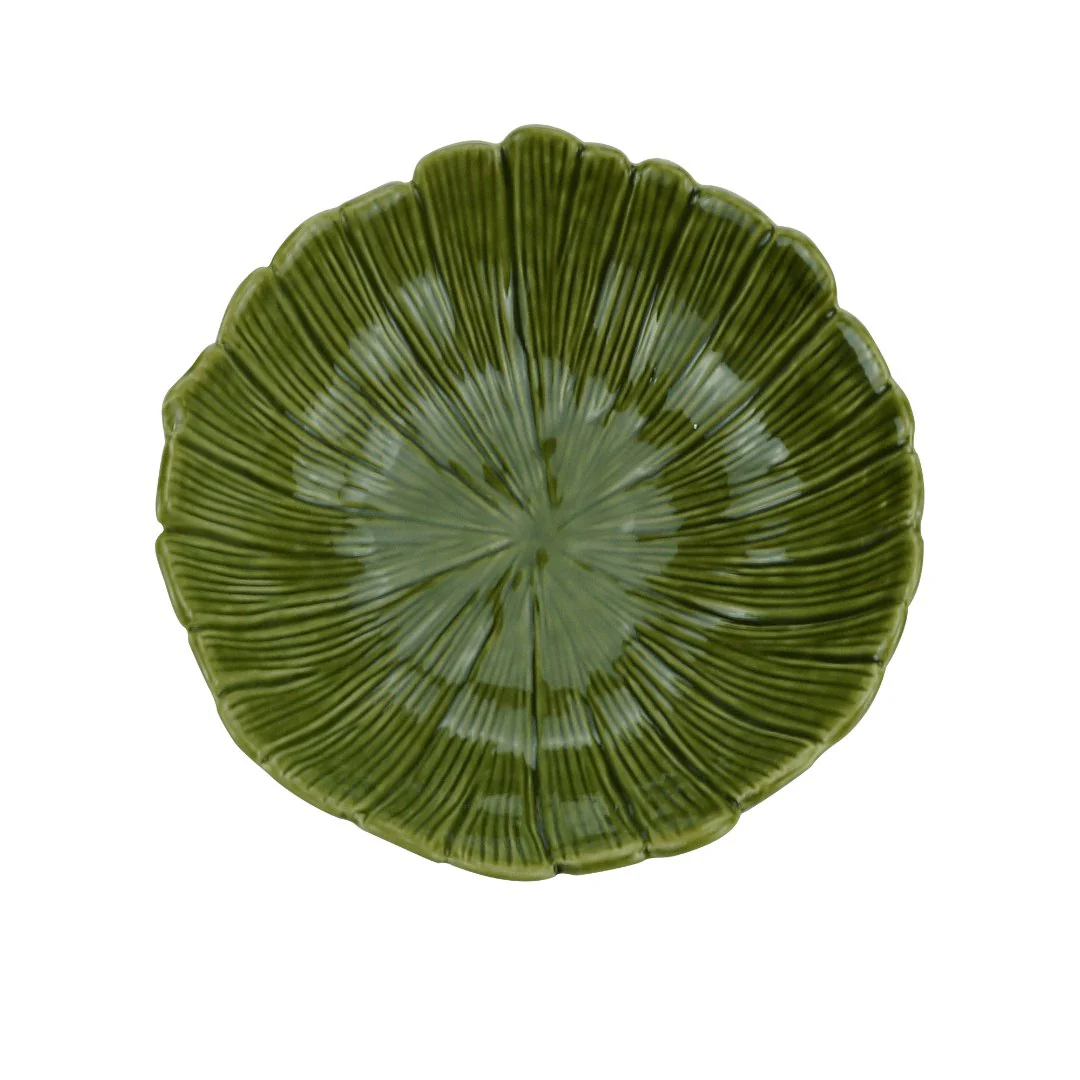 Centro de Mesa Bowl Saladeira Cerâmica Banana Leaf Verde 15cm - Image 4