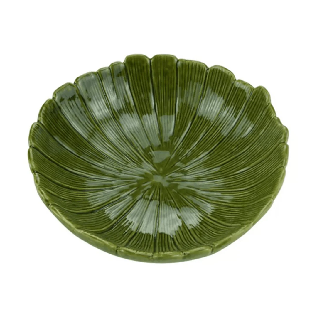 Centro de Mesa de Cerâmica Leaf Folha de Banana Verde 20cm - Image 5