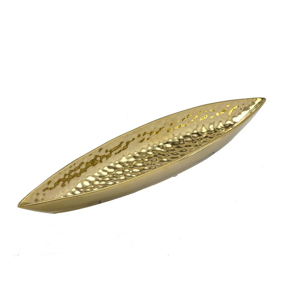 Centro de Mesa Folha Dourado 49cm