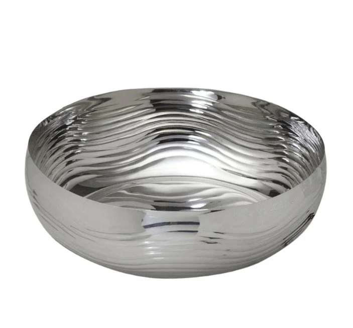 Centro de Mesa Ondulado Cromado 25cm