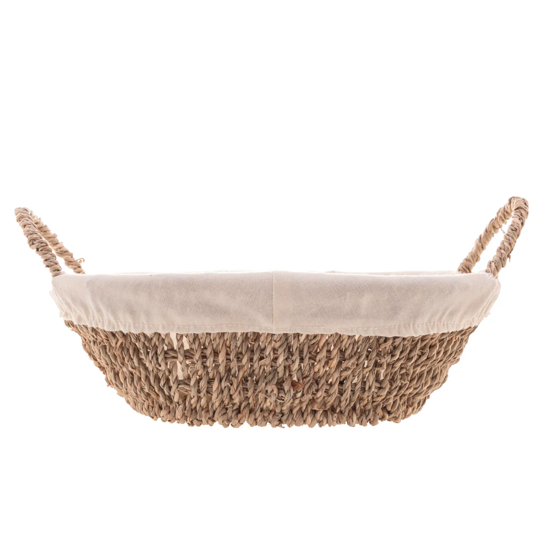 Cesta Oval de Sisal com Forro em Tecido 27cm - Image 4