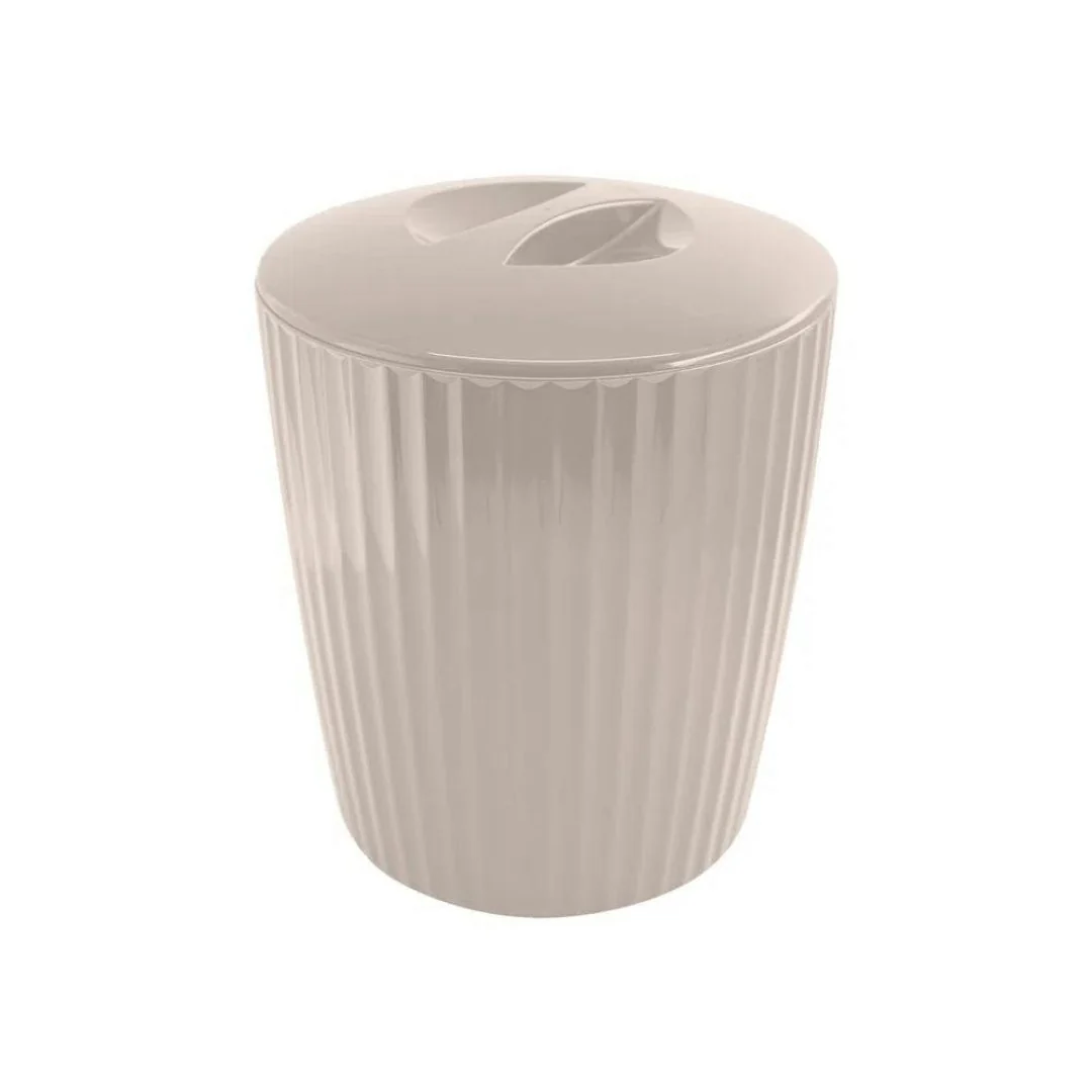 Cesto de Lixo Lixeira Groove Bege 5 Litros - Image 3