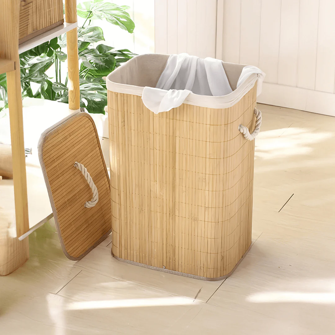Cesto de Roupas Bambu com Tampa 60cm - Image 8