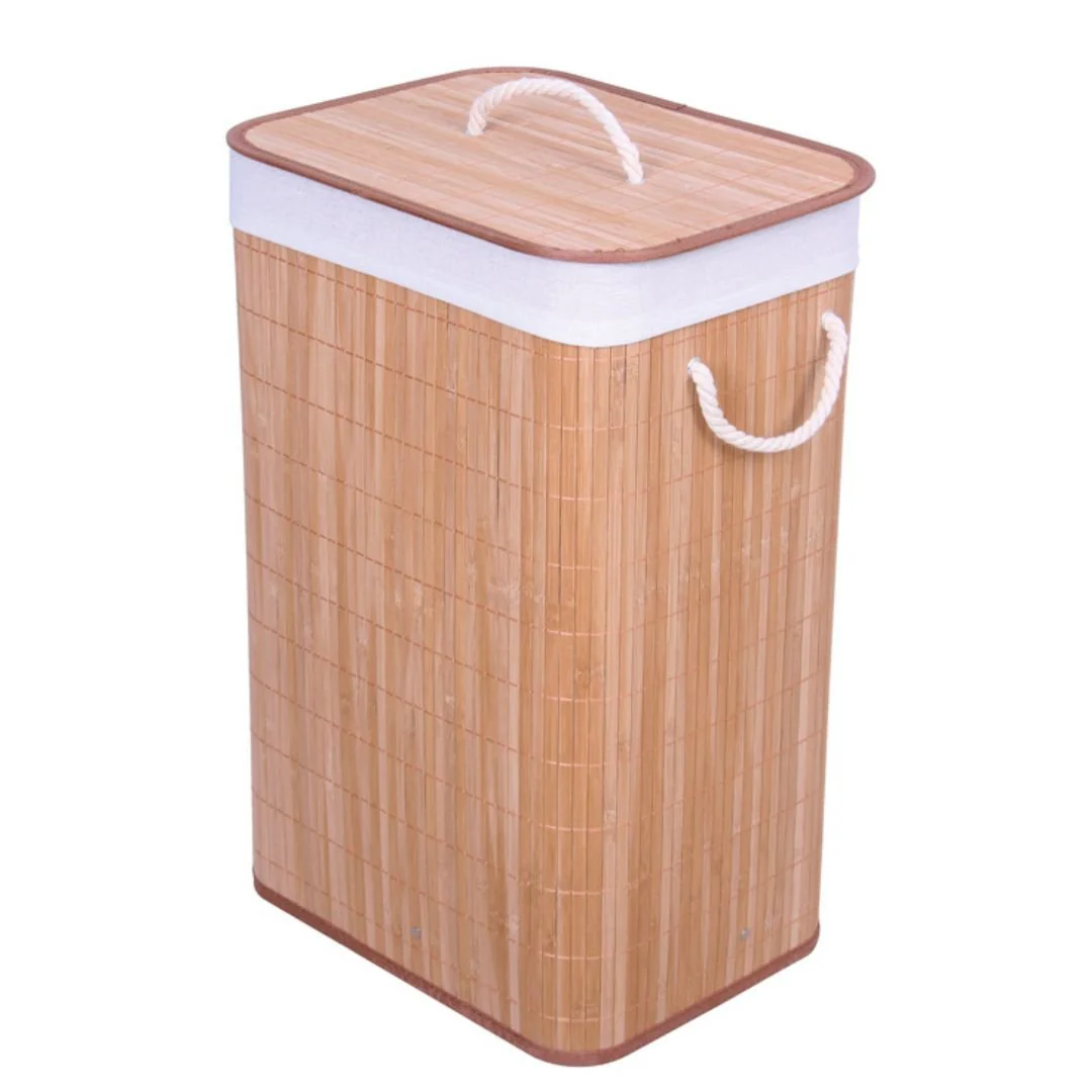 Cesto de Roupas Bambu com Tampa 60cm - Image 9