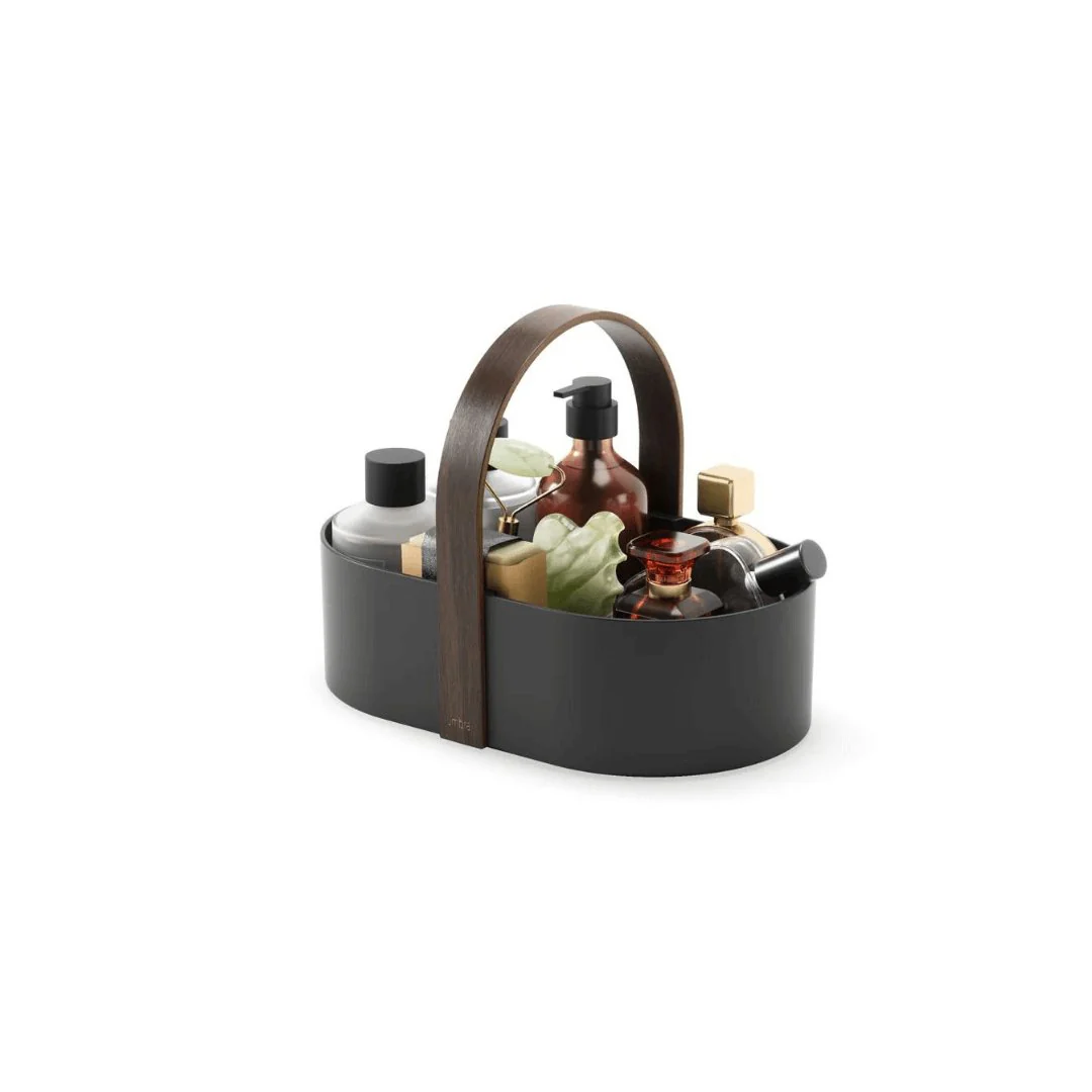 Cesto Organizador Bellwood Plástico e Madeira Preto 30cm - Image 8