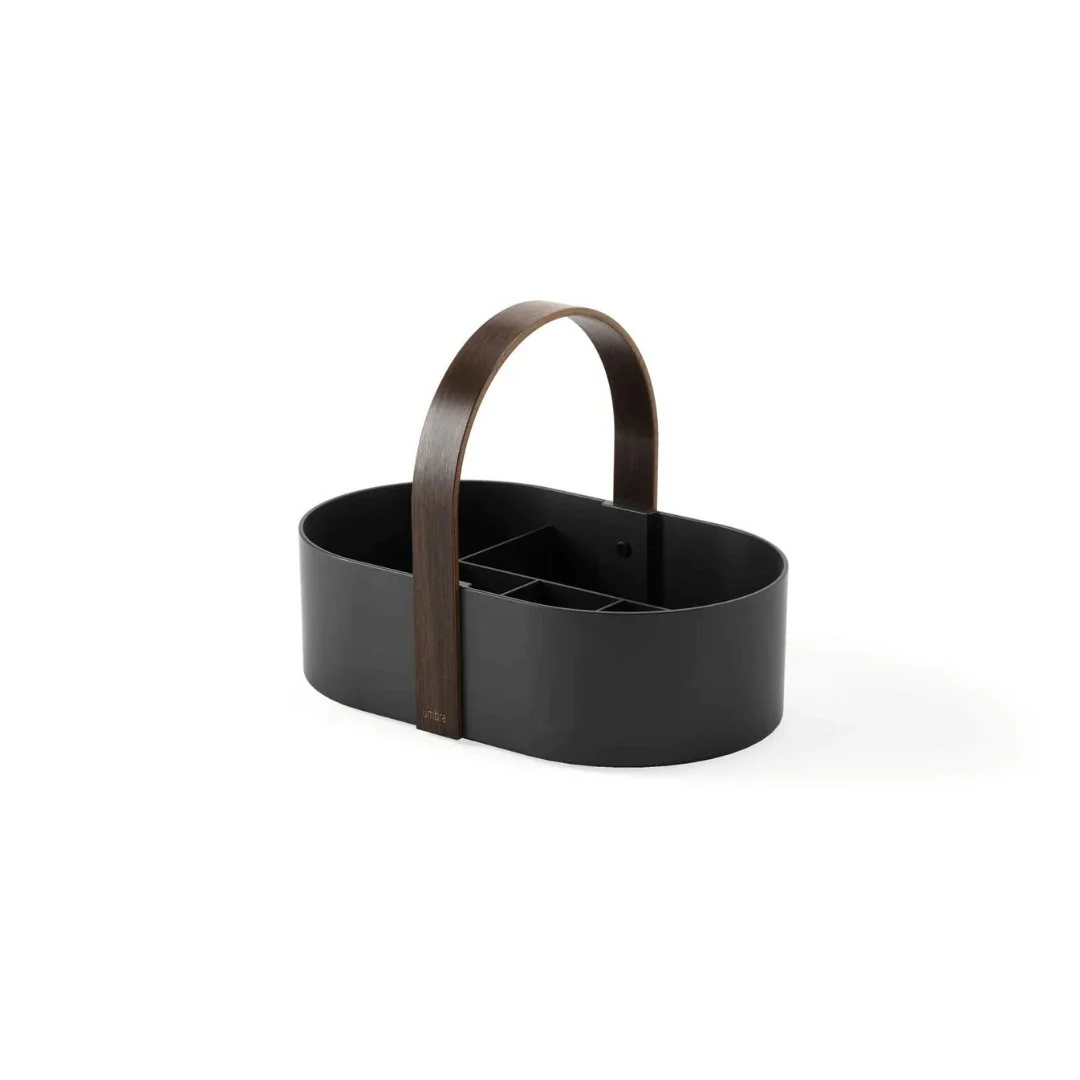 Cesto Organizador Bellwood Plástico e Madeira Preto 30cm - Image 9