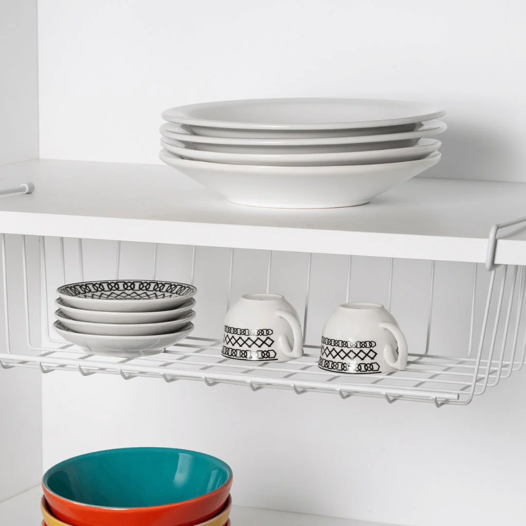 Cesto Organizador de Armário Grande 45,5cm Branco Cozinha Moderna - Image 2