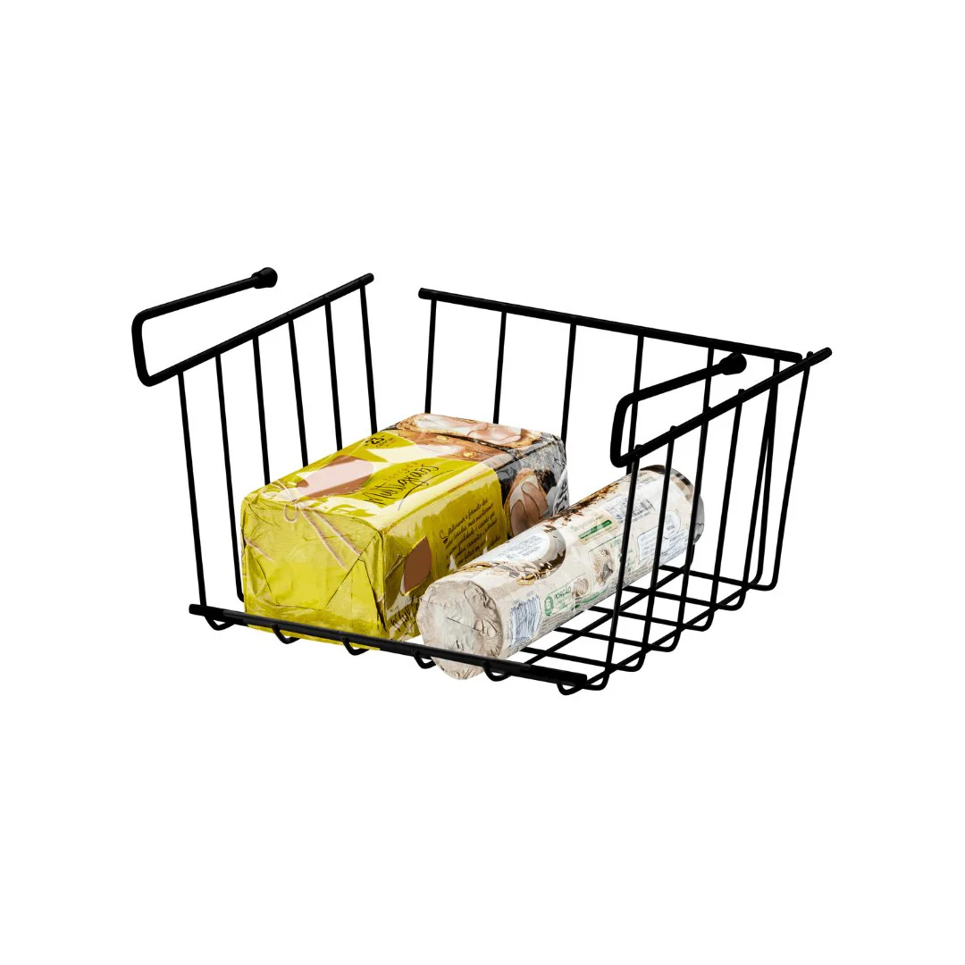 Cesto Organizador de Armário Pequeno 26cm Preto Fosco Cozinha Moderna - Image 3