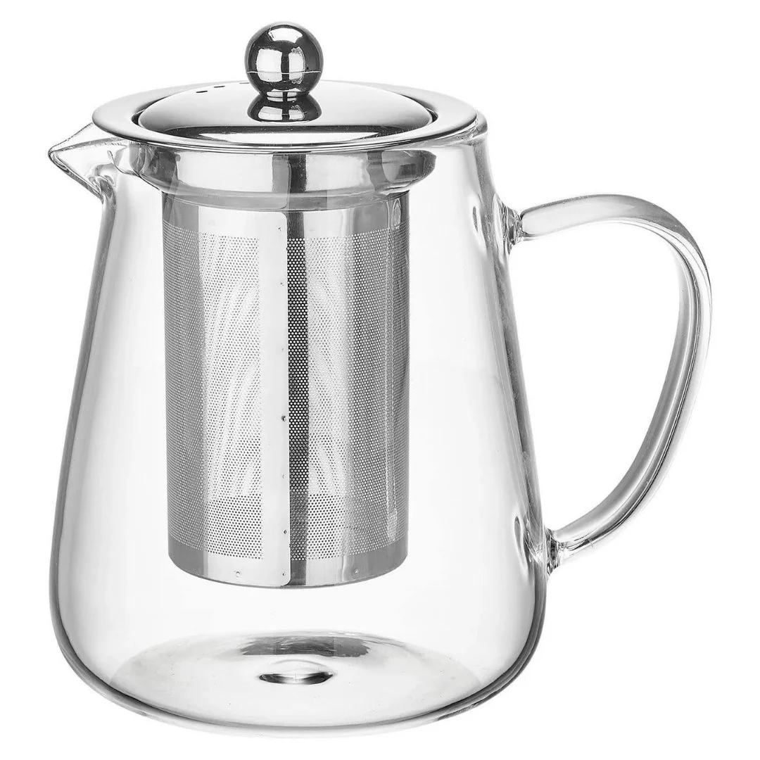 Chaleira de Vidro Borossilcato com Infusor em Aço Inox 750ml