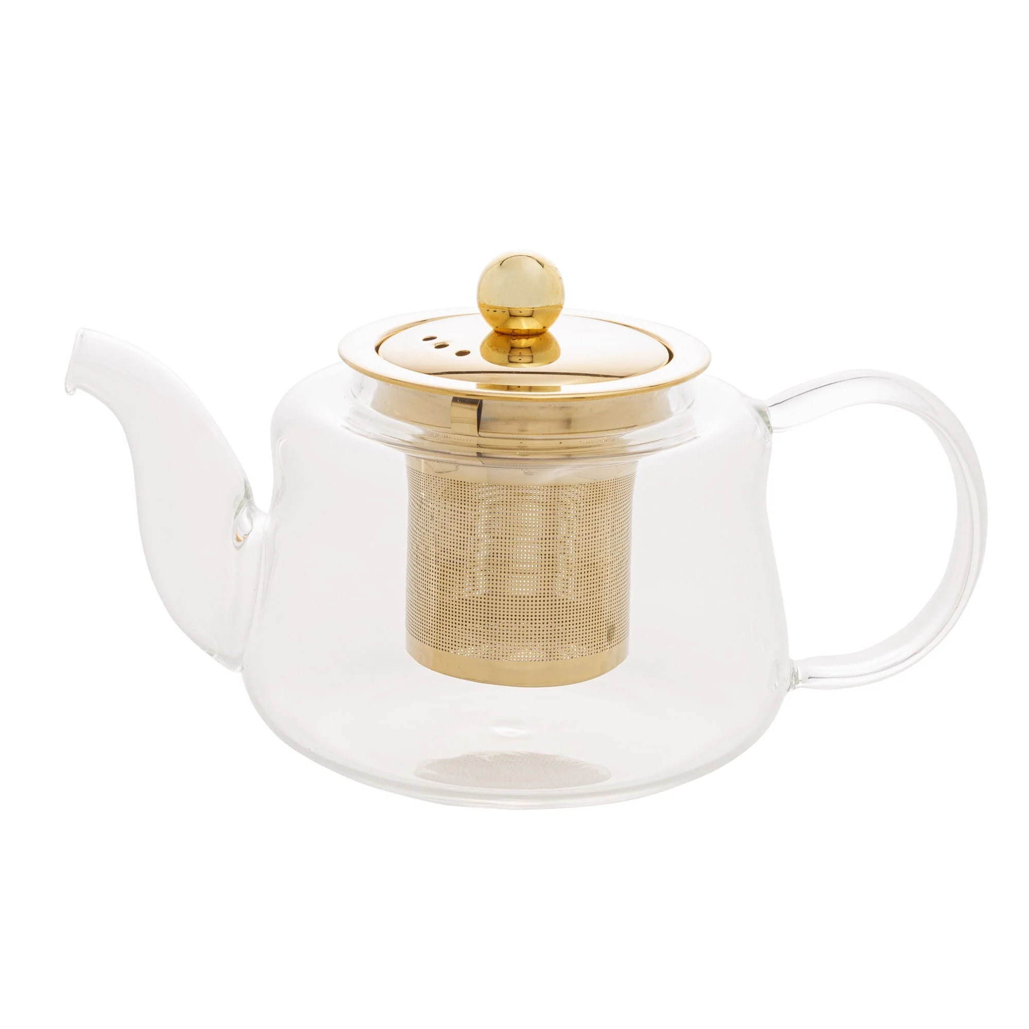 Chaleira de Vidro Borossilicato com Infusor Dourado Inox 600ml - Image 6