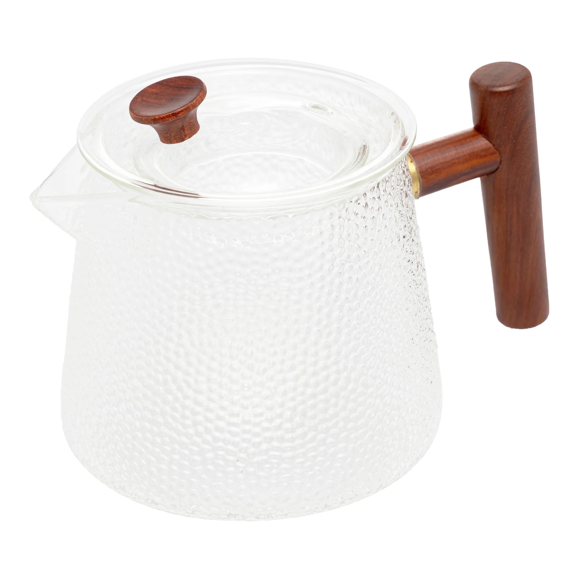 Chaleira de Vidro Borossilicato Martelado com Alça de Bambu 750ml - Image 2