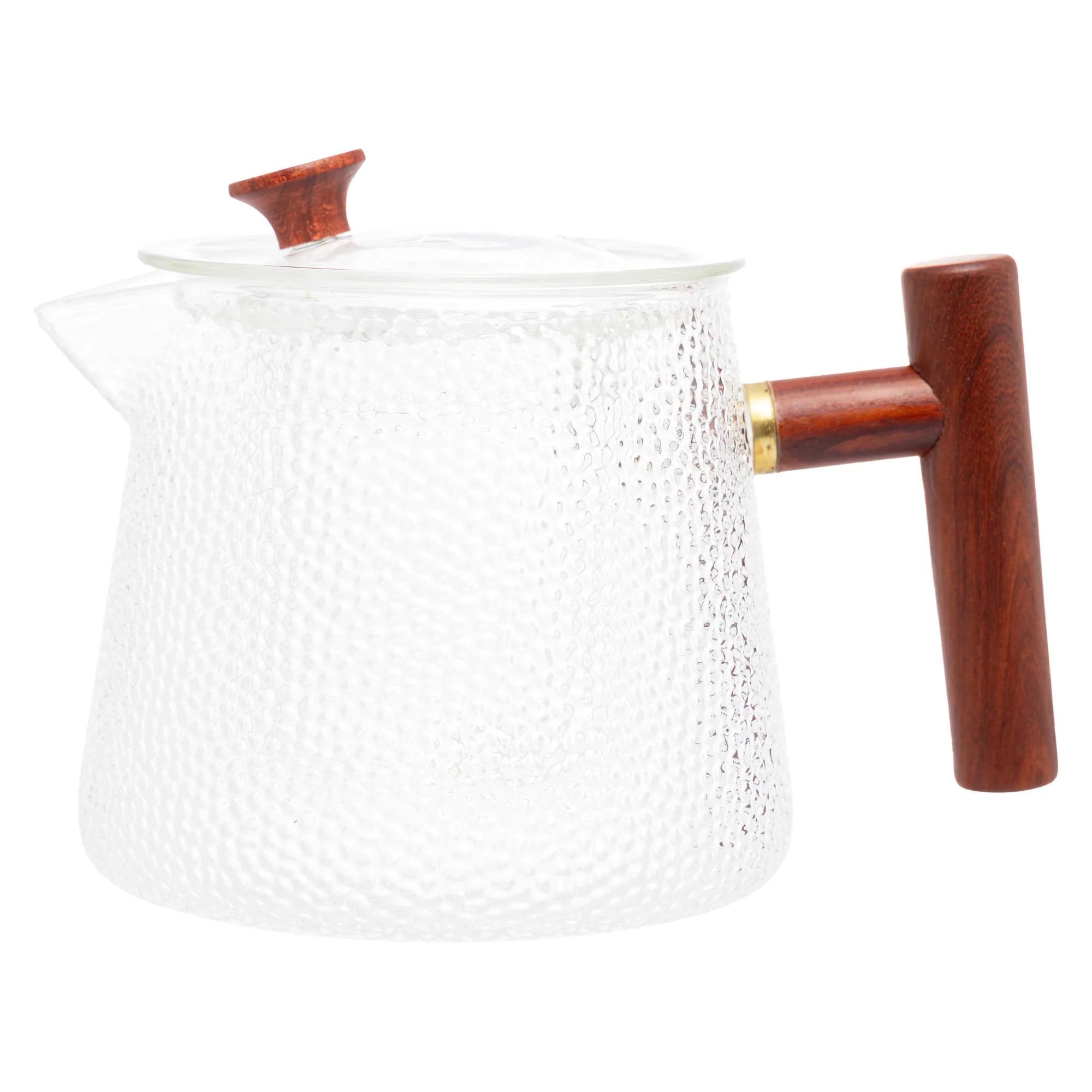 Chaleira de Vidro Borossilicato Martelado com Alça de Bambu 750ml - Image 3