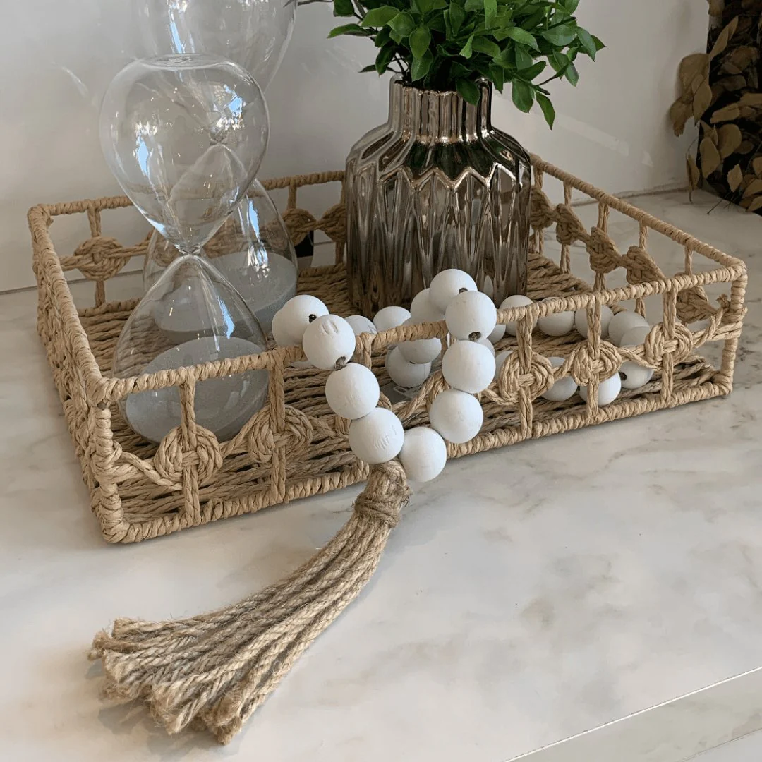 Colar Decorativo de Mesa em Madeira Branco 50cm - Image 2