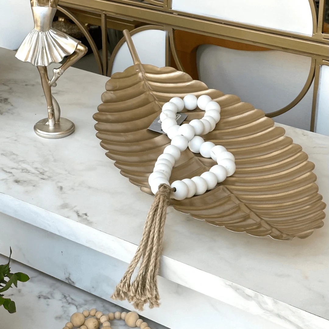 Colar Decorativo de Mesa em Madeira Branco 50cm - Image 3
